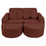 Modulinė 12 dalių pliušinė žaidimų sofa „bearly • loki“
