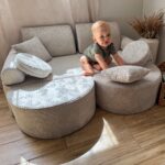 12 dalių modulinė žaidimų sofa iš stambaus ruoželinio velveto, aesthetic • loki