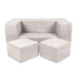 4 dalių modulinė žaidimų sofa iš stambaus ruoželinio velveto, aesthetic • kubic