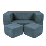 4 dalių modulinė žaidimų sofa iš stambaus ruoželinio velveto, aesthetic • kubic