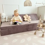 Modulinė 4 dalių žaidimų sofa iš storos aksomo, 2 dydžiai • tobias