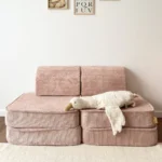 Modulinė 4 dalių žaidimų sofa iš stambaus ruoželinio velveto, aesthetic • loke