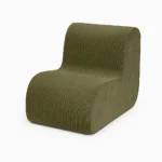 Aesthetic velvet corduroy plačiomis juostomis puoštas debesėlio formos fotelis