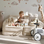 Modulinė 10 dalių pliušinė žaidimų sofa „bearly“ • loke+