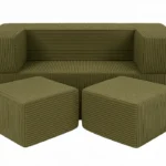 4 dalių modulinė žaidimų sofa iš stambaus ruoželinio velveto, aesthetic • kubic
