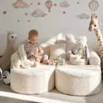 Modulinė 12 dalių pliušinė žaidimų sofa „bearly • loki“